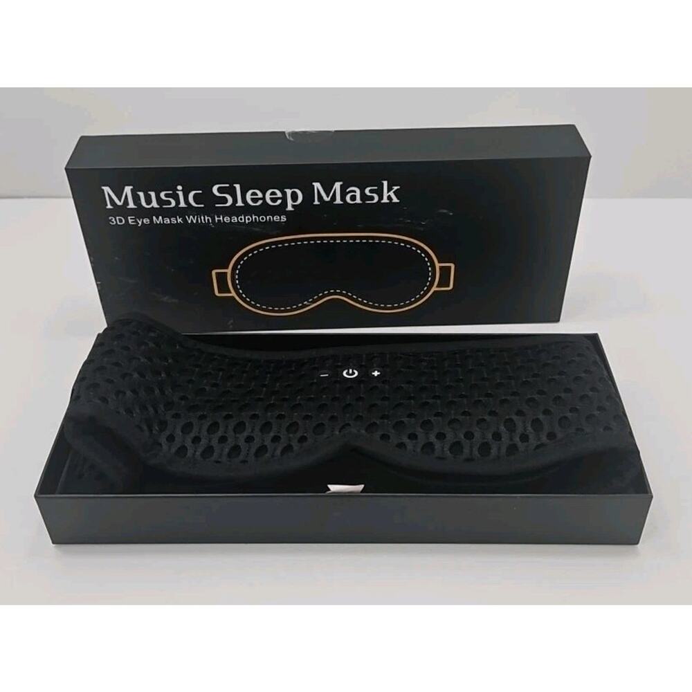 Music Sleep Mask with Bluetooth Ventilated Black 3d Eye Mask W Headlhones